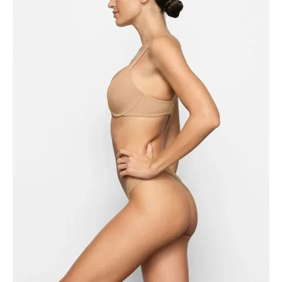 SKIMS Fits Everybody T-Shirt Demi Bra Ochre Size 36H NWT - Picture 2 of 6